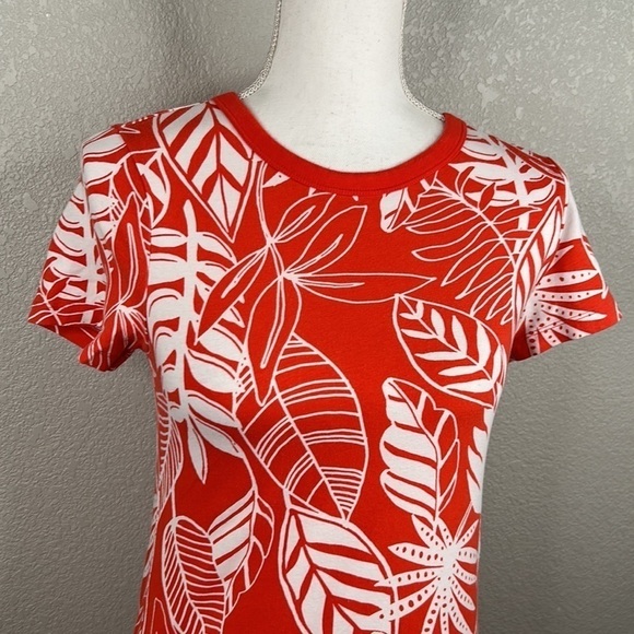 Old Navy Orange & White Tropical Short Sleeve T-Shirt Dress Size XS - Picture 2 of 6